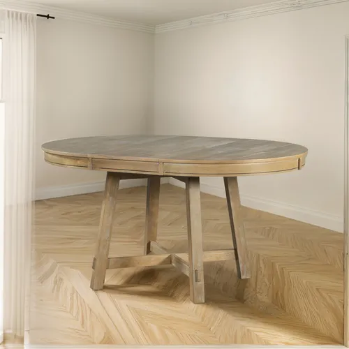 Mesa De Comedor Redonda Lumisol Con Hoja Extensible 42-58