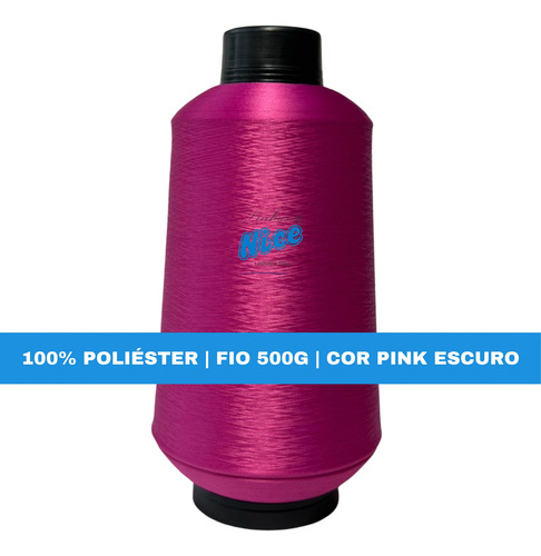 Kit Fio Overloque 500g - 10 Cones Colorido Cor Pink escuro