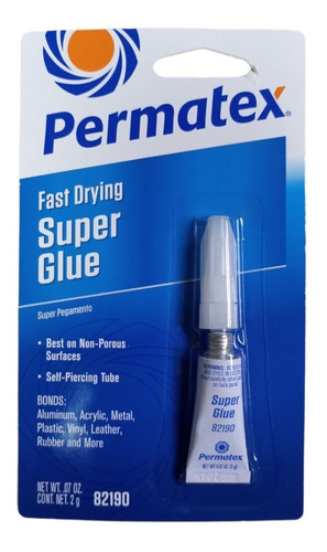 Pega Instantanea Super Glue Permatex Tipo Pega Loka 2 Oz Par