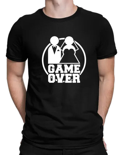 Camiseta Game Over Matrimonio Pareja Hombre Algodón M1