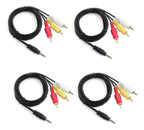 Pack Cable Adaptador Plug 3,5mm 4p A 3 Rca Gfx Garage