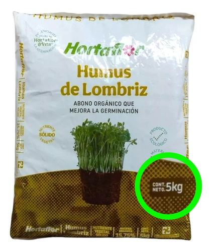 Abono Orgánico Humus De Lombriz 5kg Macetas Jardin Jardinera