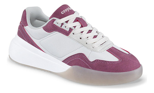 Tenis Rizor Gris-vino Para Mujer Croydon