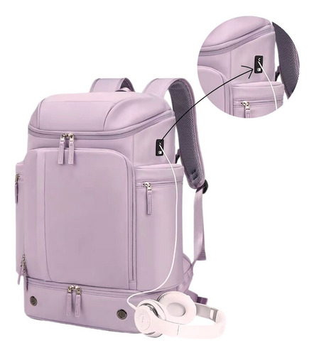 Mochila Grande Viagem Avião Resistente Multi Compartimentos
