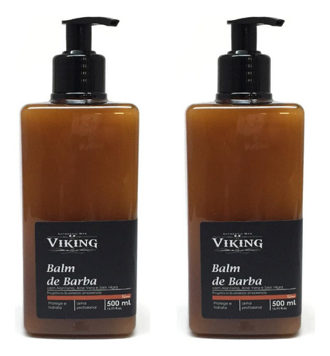 Combo 2 Balm De Barba 500ml Profissional Linha Terra Viking