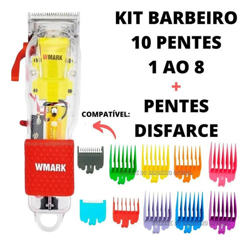 8 Pentes + 2 Pentes Disfarce Kit Barbeiro Kemei Wmark