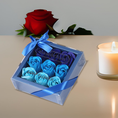 Jabón Perfumado Con Caja De Regalo Regalo Degradado Azul