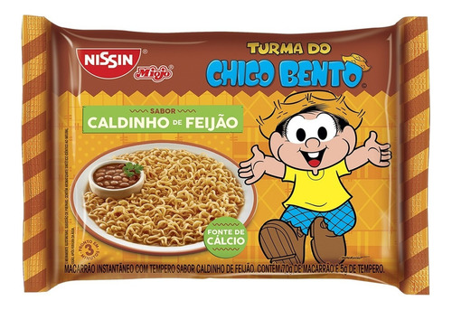 Macarrão Instantâneo Caldinho de Feijão Turma do Chico Bento Nissin Miojo Pacote 75g