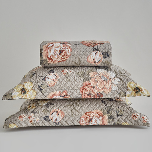 Kit Colcha Queen 3pç Estampada Itália 150 Fios Dupla Face Cor Fiori
