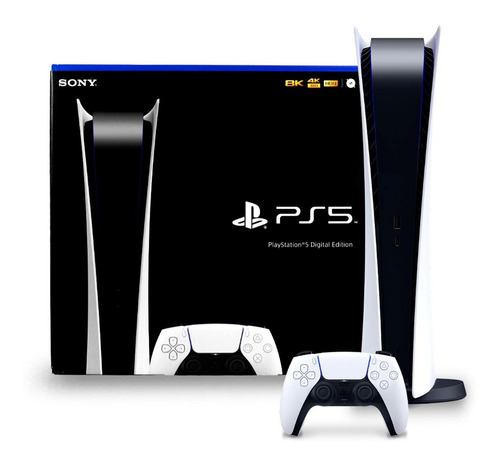 Sony PlayStation 5 825GB Digital Edition color blanco y negro