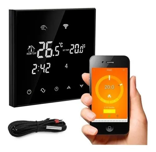 Termostato de calefacción inalámbrico con pantalla táctil 10A con control  Wifi para caldera