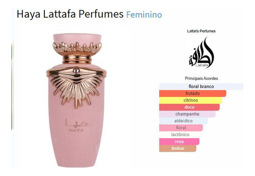 Lattafa Haya Edp 100ml Perfume Arabe Feminino