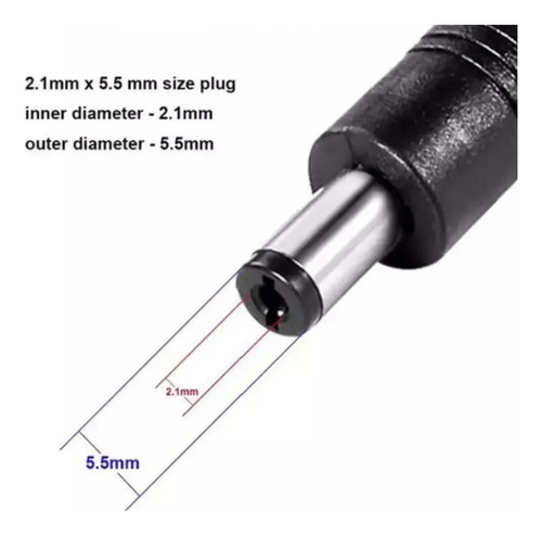 Cable Usb Power 5v 9v 12v 1 Amper Ficha 5.5 Boost Cable Negro