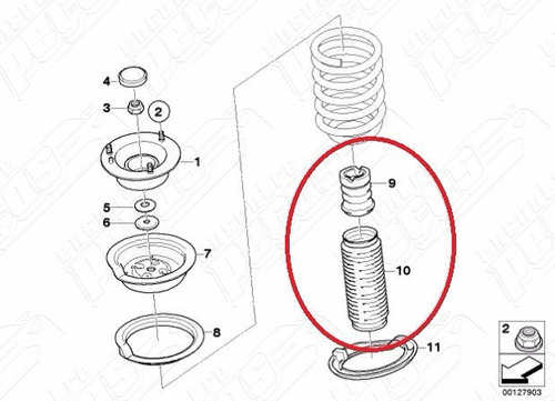 Coifa Amortecedor Dianteiro Bmw X3 2.5 Si Family 24v 06-09