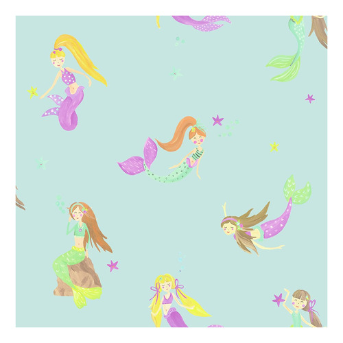 Arthouse, Kids Mermaid World - Papel Pintado, Color Azul