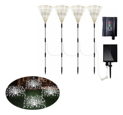 Luz Led Solar Para Jardín Ip65 De 4 Piezas