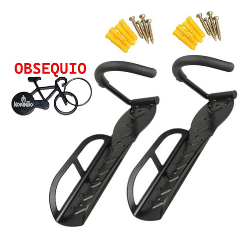 Soporte De Pared Para Bicicleta  Korintio Soporte Bicicleta Pared Color Negro Pack X 2 Unidades 