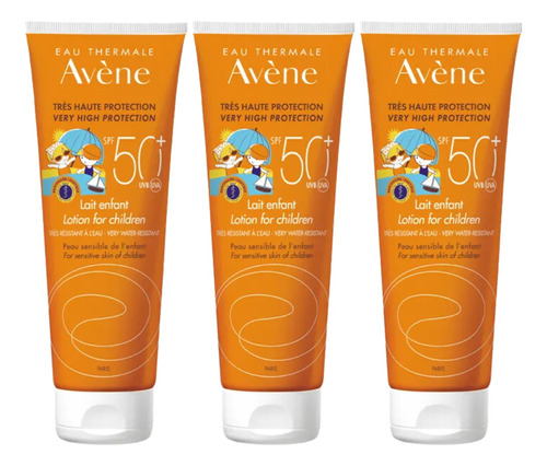 Combo X3 Avene Protector Solar Leche Niños Spf 50+ 250ml