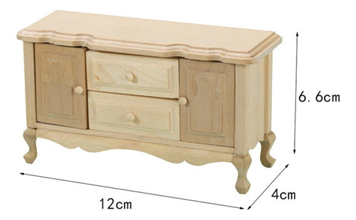 Gabinete De Casa De Muñecas De Madera Escala 1:12 Para