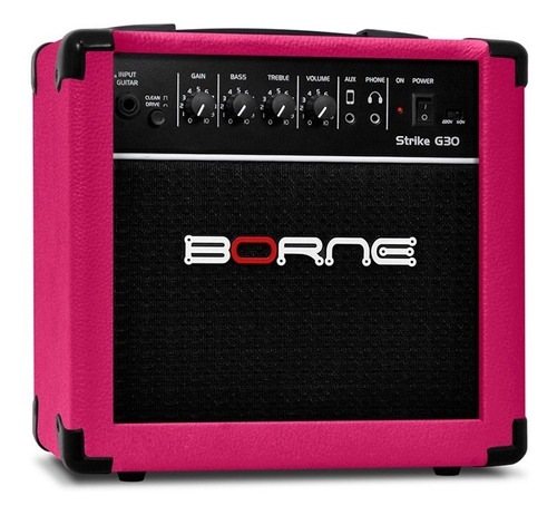 Cubo Amplificador Guitarra Borne Strike G30 Rosa