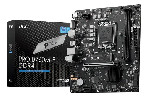 Motherboard Msi Pro B760m-e Ddr4 1700 Matx Color Negro !