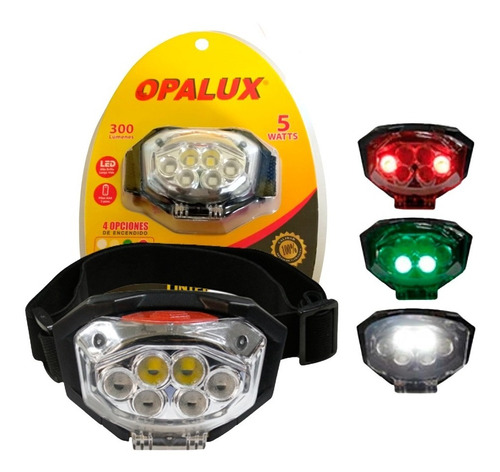 Linterna Frontal Ultra Brillante 300lm 5w 40m A Pilas Opalux