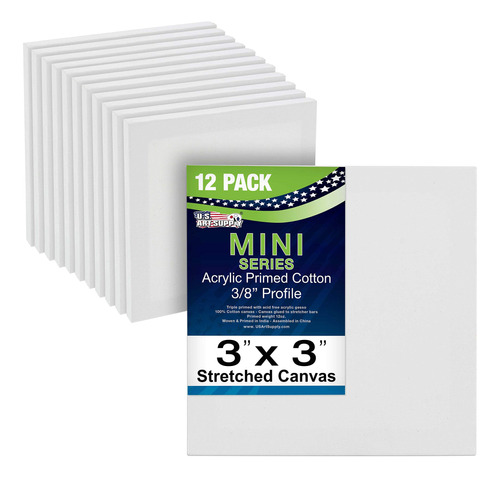 S Art Supply Mini Lienzo Estirado Profesional Imprimado 3 X