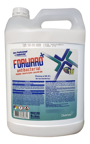 Limpiador Desinfectante Concentrado Forward Antibacterial 5l