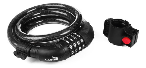 Luma Match Spiral color negro antirrobo bici y moto acero espiral