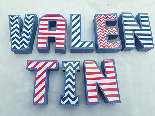 Letras 3d Y Numero 3d Estilo Marinero Nautico Mesa Dulce