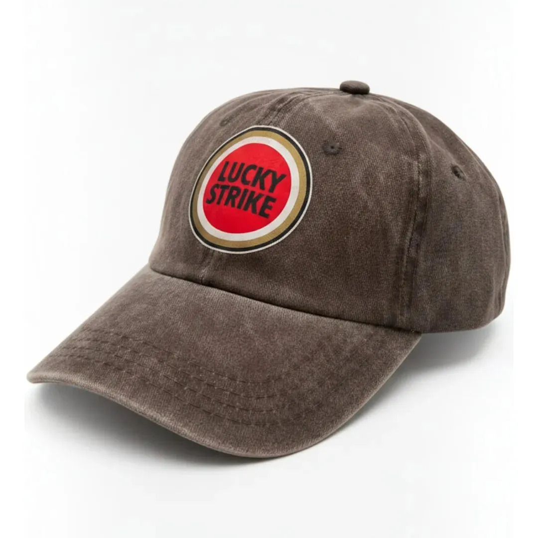 Bone Lucky Strike Desbotado Marrom Un Lisa