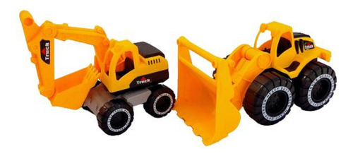 Set 2 Maquinas Excavadora Y Maquina Juguete L20cm A9cm A10cm