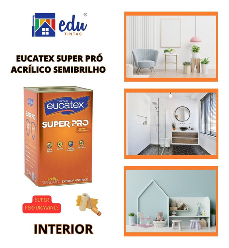 Tinta Eucatex Semi Brilho 3x + Antimofo 1 8 L Cores Standard