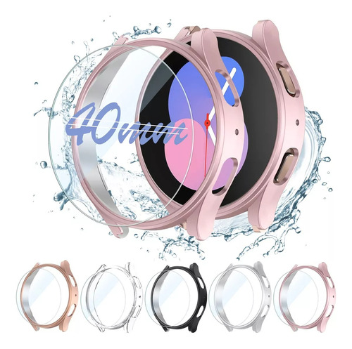 5 Funda + 5 Mica Para Samsung Galaxy Watch 4 5 40mm 44mm