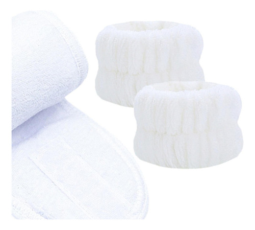 3x Spa Diadema Lavado De Cara Diadema Muñequeras Toalla