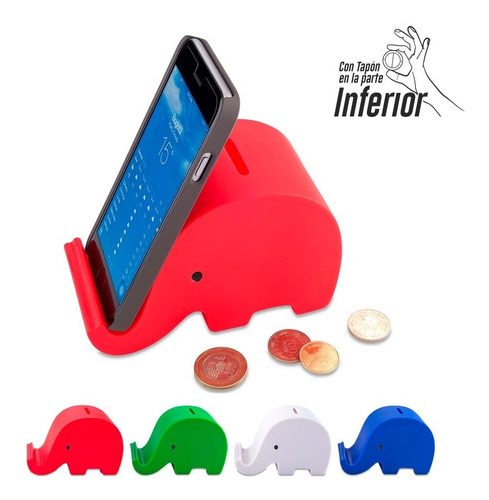 Alcancia Elefante 2-1 En Pvc Ahorros Porta Celular 