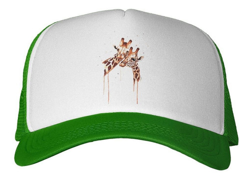 Gorra Jirafas Juntas Dibujo Acuarela