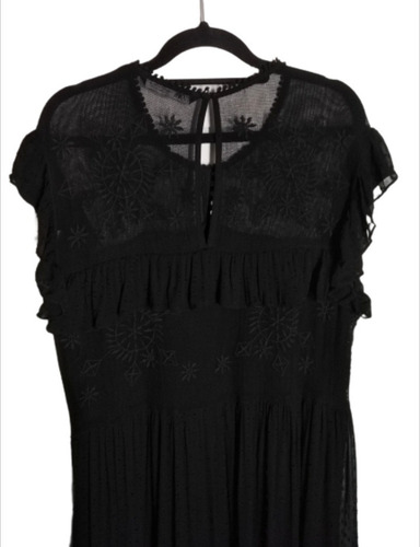 Imagen 4 de 7 de Vestido Zara Largo Con Voladitos Talle M Nuevo