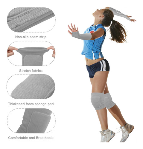 Conjunto De Rodilleras De Voleibol Y Mangas De Brazo De...