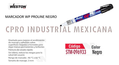 12 Marcadores Wp Proline Negro