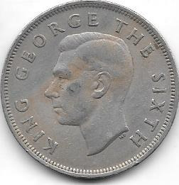 Moneda Nueva Zelanda 1/2 Corona Año 1948 Jorge Vi Muy Buena