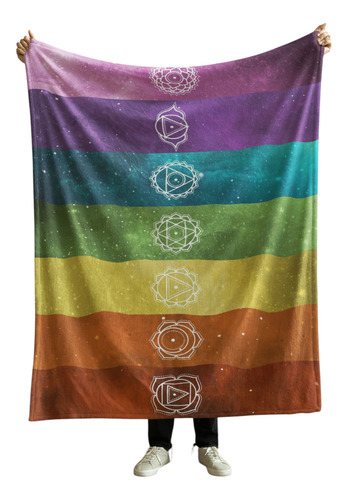 Cobija Frazada Varios Diseños Espiritualidad + Cuarzo Regalo Chakras Frazada Ligera 110x160cm
