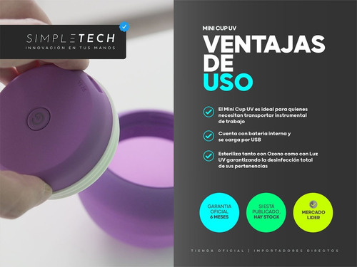 Imagen 2 de 7 de Esterilizador Desinfectante Chupetes Portatil Uv Recargable