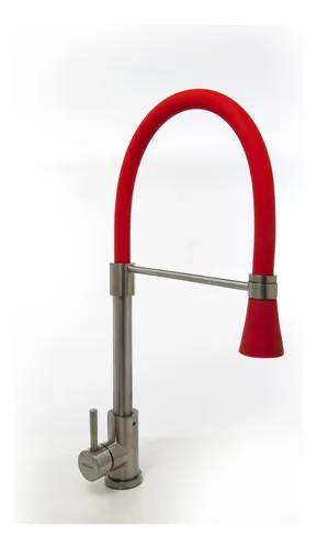 comprar Grifería cocina canilla monocomando Mozart Dallas premium color rojo rociador flexible 9921
