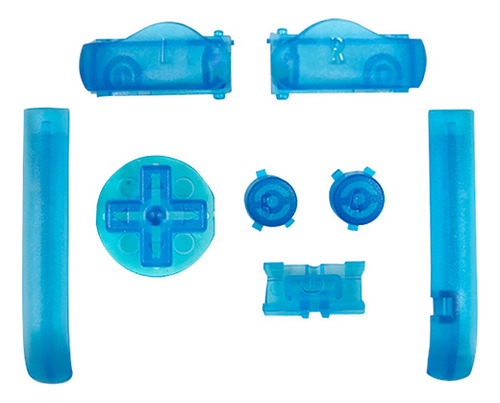 Set Botones Azul Claro Transparentes Para Game Boy Advance