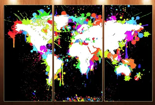 comprar Cuadro 80x120cm Mapa Mundo Planos Planisferio M3