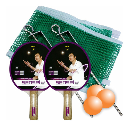 Combo Ping Pong Sensei Paletas + Pelotas + Red | Favio Sport