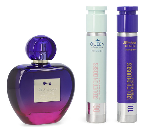 Her Secret Desireantonio Banderas 3pz 80ml Edt Spray Queen