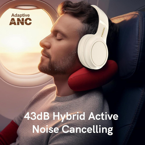 Moreka® Auriculares Inalámbricos Con Cancelación De Ruido Bluetooth Sobre La Oreja Con Sonido Estéreo De Alta Fidelidad De Graves Profundos Almohadillas Cómodas Para Escuela,hogar Y Viajes Blanco