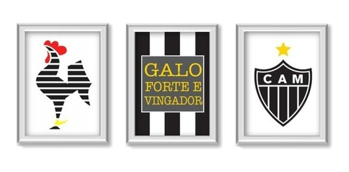 3 Quadros Galo Clube Atlético Mineiro Forte Vingador Escudo | Parcelamento  sem juros